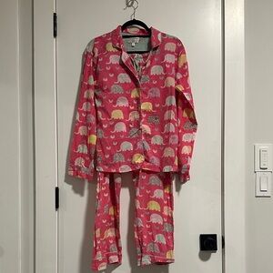 P.J. Salvage Pink Elephant Cotton Pajama Set